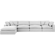 Meridian Furniture Comfy White Linen Textured Fabric 5-Pc. Modular Sectional