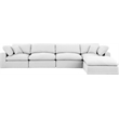 Meridian Furniture Comfy White Linen Textured Fabric 5-Pc. Modular Sectional