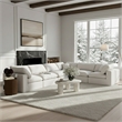 Meridian Furniture Comfy White Linen Textured Fabric 6-Pc. Modular Sectional
