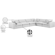Meridian Furniture Comfy White Linen Textured Fabric 6-Pc. Modular Sectional