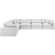 Meridian Furniture Comfy White Linen Textured Fabric 6-Pc. Modular Sectional