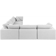Meridian Furniture Comfy White Linen Textured Fabric 6-Pc. Modular Sectional