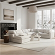 Meridian Furniture Comfy White Linen Textured Fabric 7-Pc. Modular Sectional