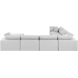 Meridian Furniture Comfy White Linen Textured Fabric 7-Pc. Modular Sectional