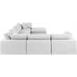 Meridian Furniture Comfy White Linen Textured Fabric 7-Pc. Modular Sectional