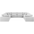 Meridian Furniture Comfy White Linen Textured Fabric 8-Pc. Modular Sectional