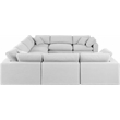Meridian Furniture Comfy White Linen Textured Fabric 8-Pc. Modular Sectional
