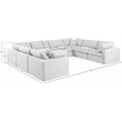 Meridian Furniture Comfy White Linen Textured Fabric 8-Pc. Modular Sectional