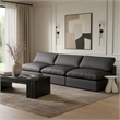 Meridian Furniture Comfy Black Vegan Leather 3-Pc. Modular Sofa