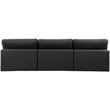 Meridian Furniture Comfy Black Vegan Leather 3-Pc. Modular Sofa