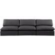 Meridian Furniture Comfy Black Vegan Leather 3-Pc. Modular Sofa