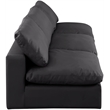 Meridian Furniture Comfy Black Vegan Leather 3-Pc. Modular Sofa