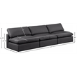 Meridian Furniture Comfy Black Vegan Leather 3-Pc. Modular Sofa
