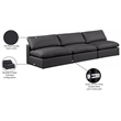 Meridian Furniture Comfy Black Vegan Leather 3-Pc. Modular Sofa