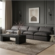 Meridian Furniture Comfy Black Vegan Leather 4-Pc. Modular Sofa