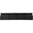 Meridian Furniture Comfy Black Vegan Leather 4-Pc. Modular Sofa
