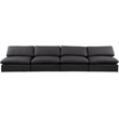 Meridian Furniture Comfy Black Vegan Leather 4-Pc. Modular Sofa