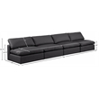 Meridian Furniture Comfy Black Vegan Leather 4-Pc. Modular Sofa