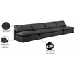 Meridian Furniture Comfy Black Vegan Leather 4-Pc. Modular Sofa