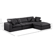 Meridian Furniture Comfy Black Vegan Leather 4-Pc. Modular Sectional