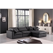 Meridian Furniture Comfy Black Vegan Leather 4-Pc. Modular Sectional