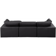 Meridian Furniture Comfy Black Vegan Leather 4-Pc. Modular Sectional