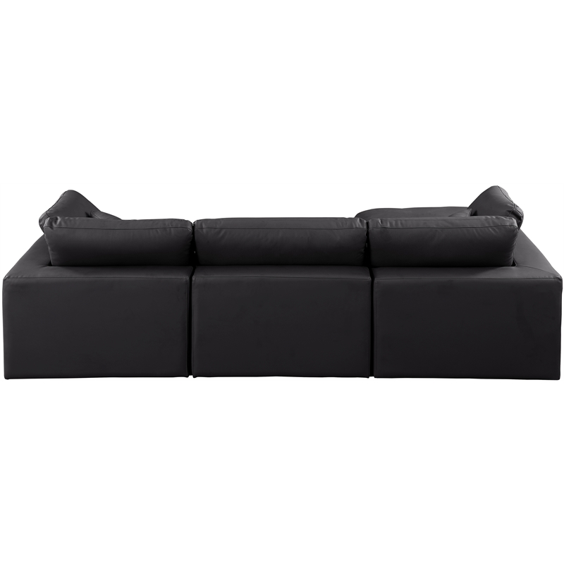 Meridian Furniture Comfy Black Vegan Leather 4-Pc. Modular Sectional