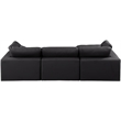 Meridian Furniture Comfy Black Vegan Leather 4-Pc. Modular Sectional