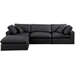 Meridian Furniture Comfy Black Vegan Leather 4-Pc. Modular Sectional