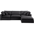 Meridian Furniture Comfy Black Vegan Leather 4-Pc. Modular Sectional
