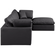 Meridian Furniture Comfy Black Vegan Leather 4-Pc. Modular Sectional