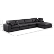Meridian Furniture Comfy Black Vegan Leather 5-Pc. Modular Sectional
