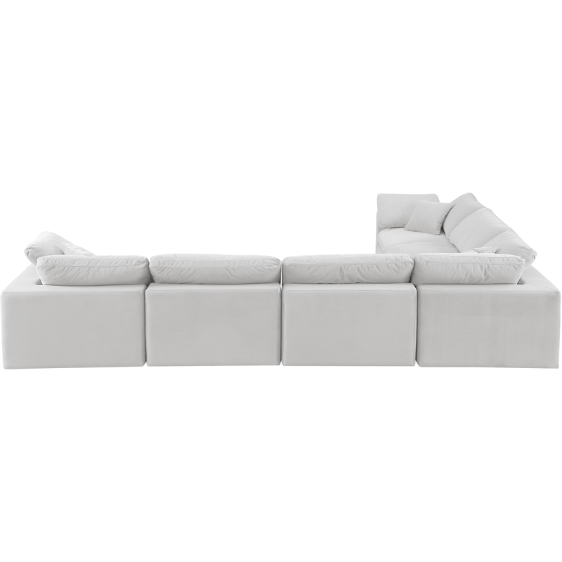 Meridian Furniture Comfy Cream Velvet 6-Pc. Modular Sectional
