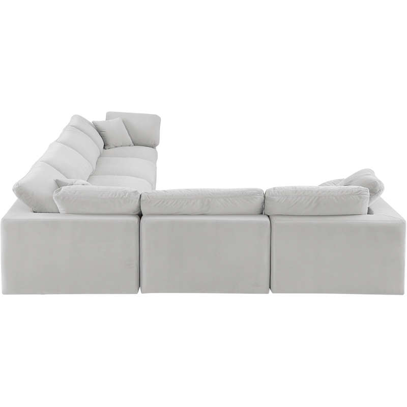 Meridian Furniture Comfy Cream Velvet 6-Pc. Modular Sectional