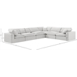 Meridian Furniture Comfy Cream Velvet 6-Pc. Modular Sectional