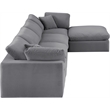 Meridian Furniture Comfy Grey Velvet 5-Pc. Modular Sectional
