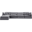 Meridian Furniture Comfy Grey Velvet 5-Pc. Modular Sectional