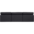 Meridian Furniture Comfy Black Linen Textured Fabric 3-Pc. Modular Sofa