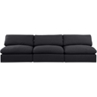Meridian Furniture Comfy Black Linen Textured Fabric 3-Pc. Modular Sofa
