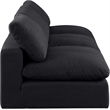 Meridian Furniture Comfy Black Linen Textured Fabric 3-Pc. Modular Sofa