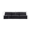 Meridian Furniture Comfy Black Linen Textured Fabric 3-Pc. Modular Sofa