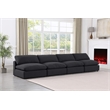 Meridian Furniture Comfy Black Linen Textured Fabric 4-Pc. Modular Sofa