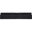 Meridian Furniture Comfy Black Linen Textured Fabric 4-Pc. Modular Sofa