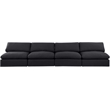 Meridian Furniture Comfy Black Linen Textured Fabric 4-Pc. Modular Sofa