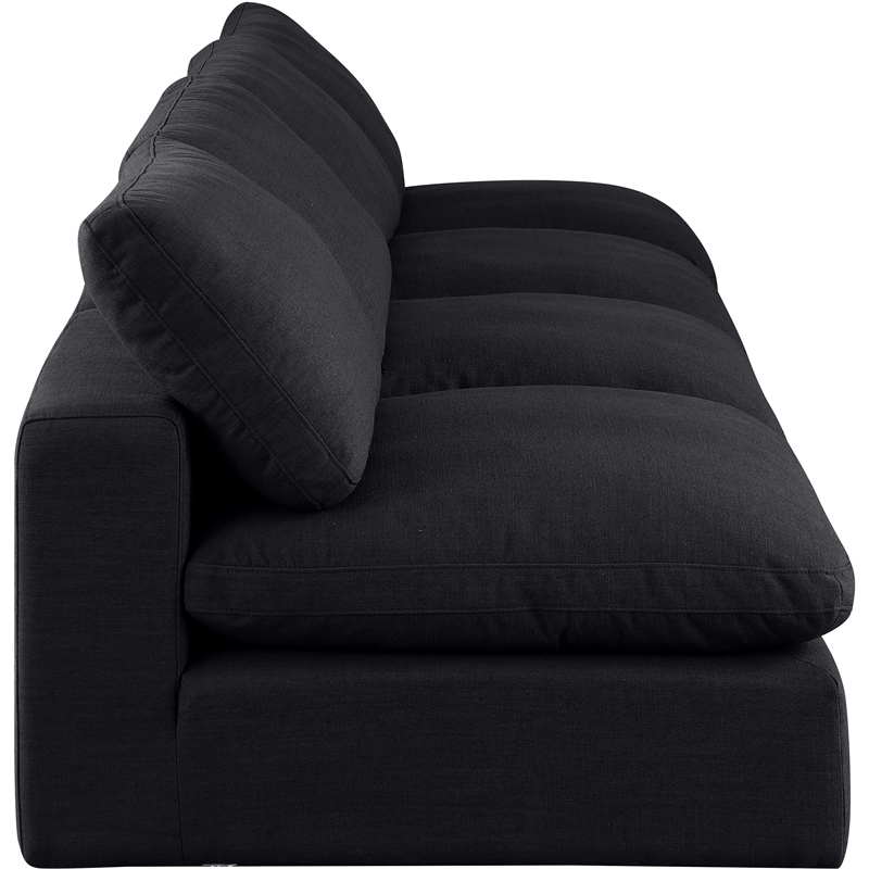 meridian furniture comfy black linen textured fabric 4-pc. modular sofa