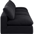 Meridian Furniture Comfy Black Linen Textured Fabric 4-Pc. Modular Sofa