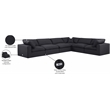 Meridian Furniture Comfy Black Linen Textured Fabric 6-Pc. Modular Sectional