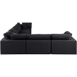 Meridian Furniture Comfy Black Linen Textured Fabric 6-Pc. Modular Sectional
