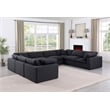 Meridian Furniture Comfy Black Linen Textured Fabric 8-Pc. Modular Sectional