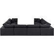Meridian Furniture Comfy Black Linen Textured Fabric 8-Pc. Modular Sectional